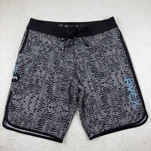RVCA Eastern Geometric Scales AOP Board Shorts Mens 32 10" 4-way Stretch